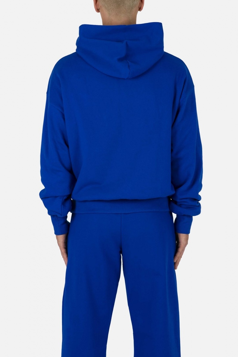 Mnml Double Layer Hoodie Sweatshirts Blue | QM43-I9ZB