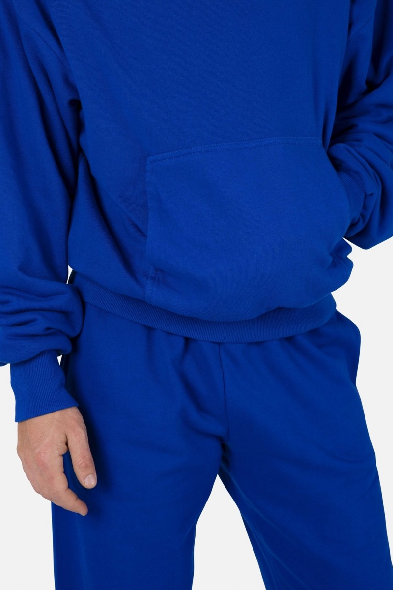 Mnml Double Layer Hoodie Sweatshirts Blue | QM43-I9ZB