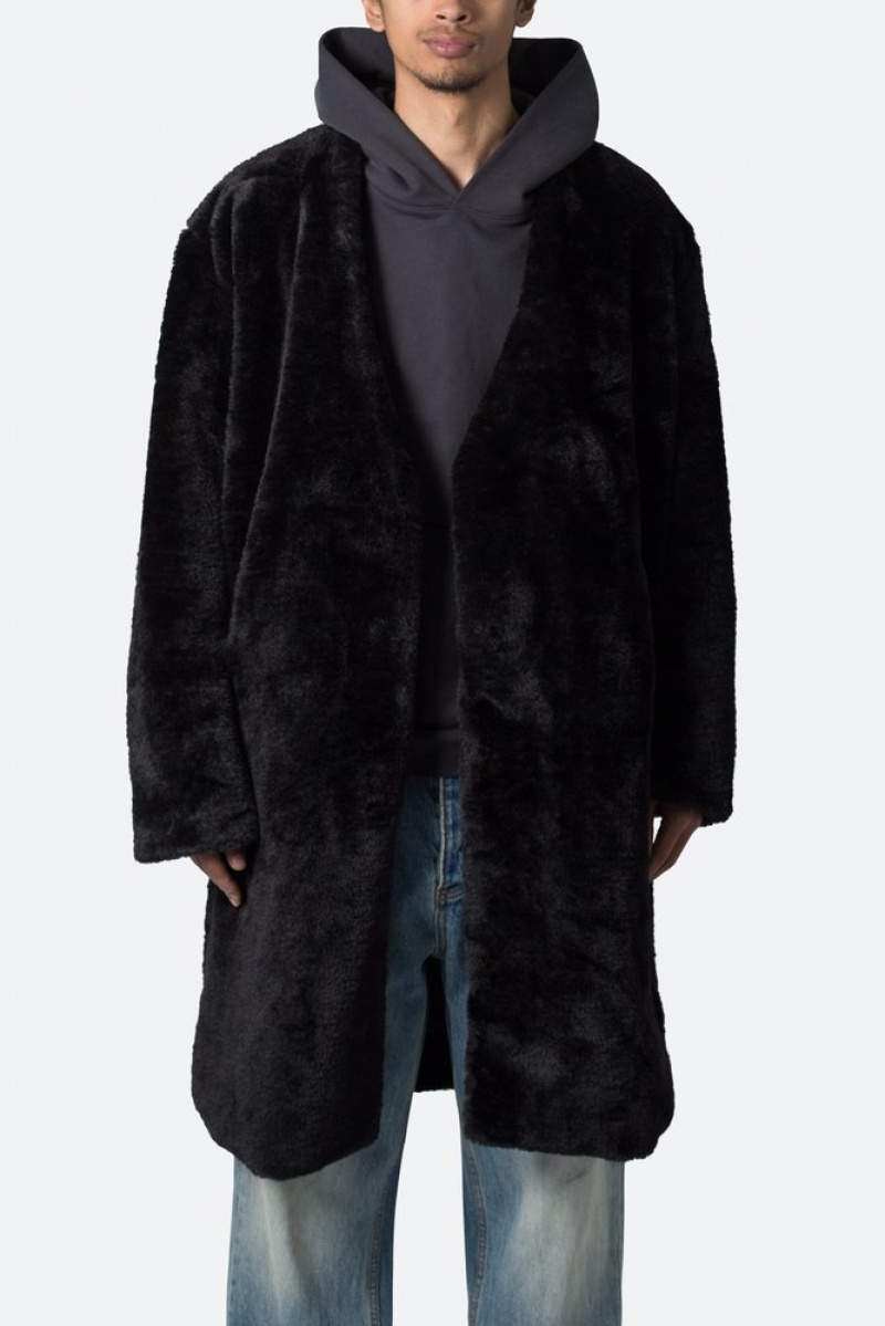 Mnml Faux Fur Coat Jackets Black | XH26-C1DH