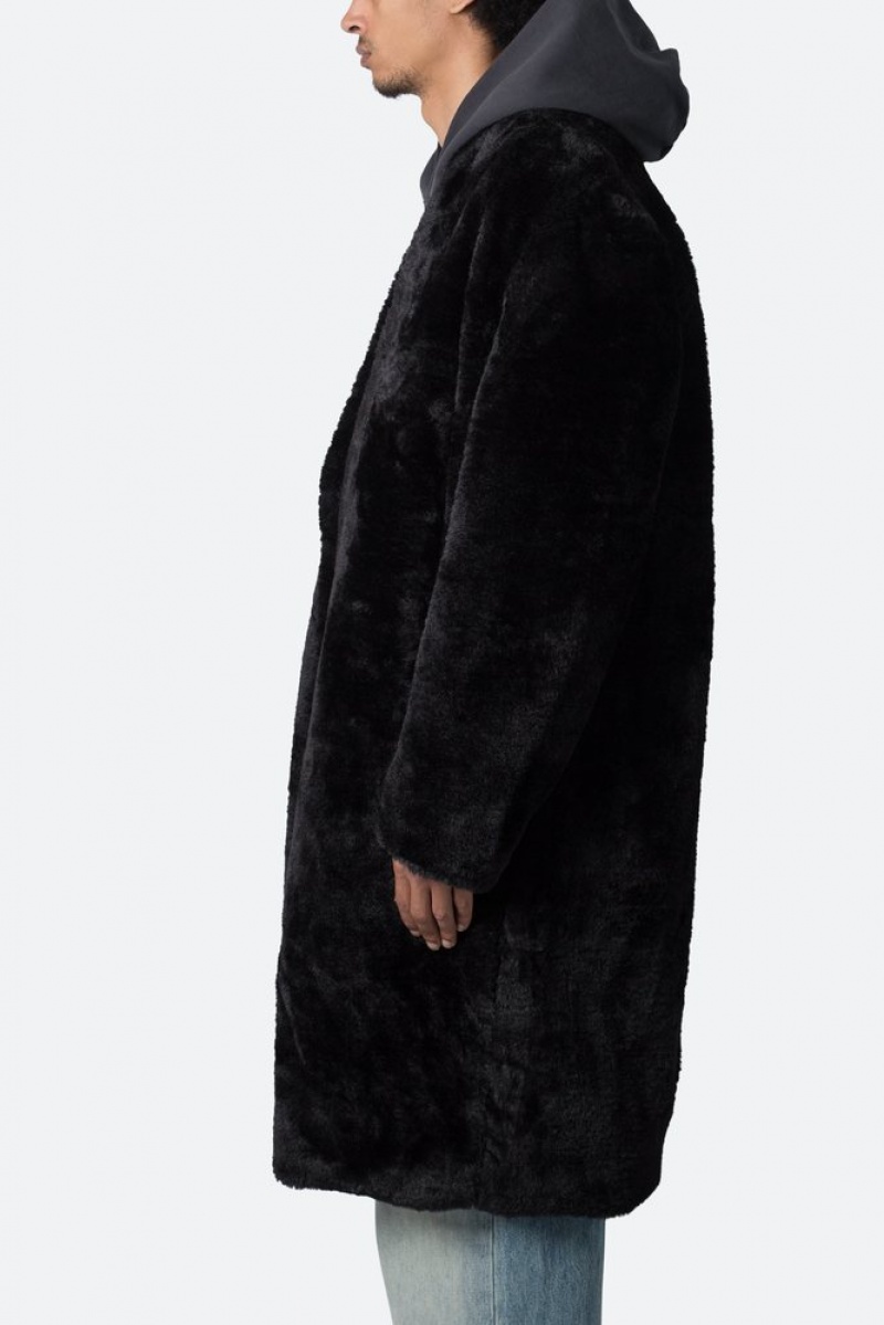 Mnml Faux Fur Coat Jackets Black | XH26-C1DH