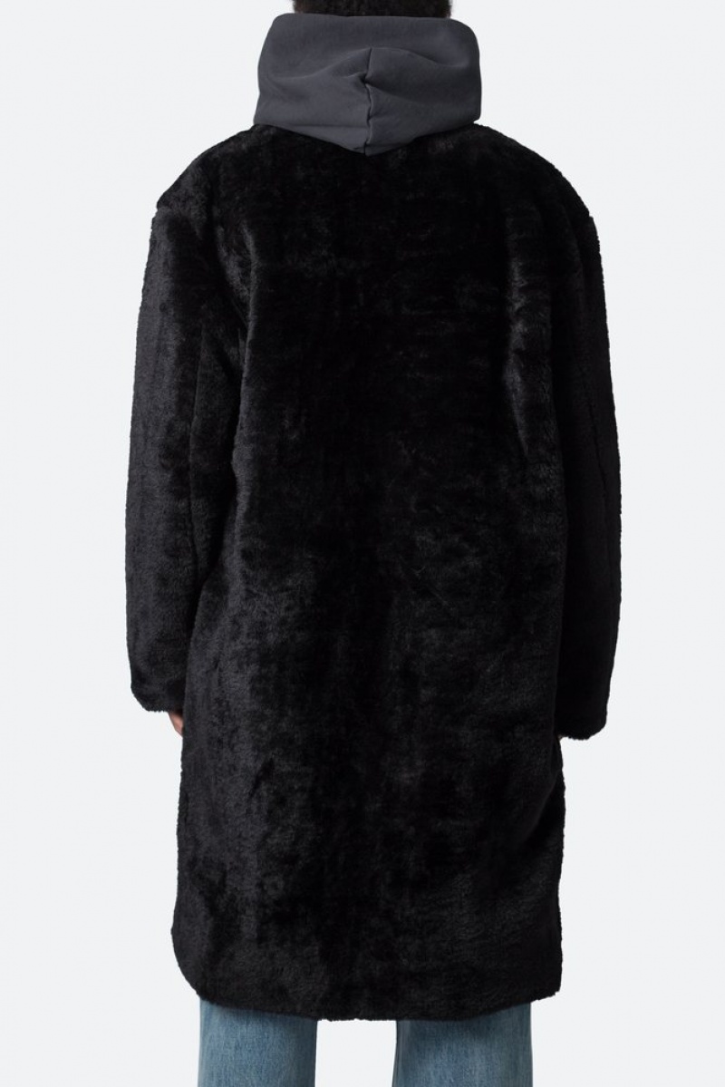 Mnml Faux Fur Coat Jackets Black | XH26-C1DH