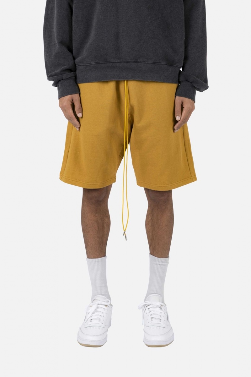 Mnml Flap Pocket Sweatshorts Shorts Mustard | NW27-V9VW