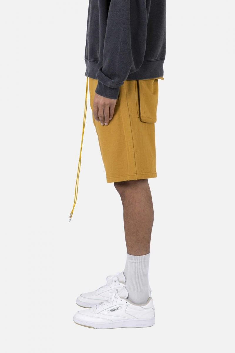 Mnml Flap Pocket Sweatshorts Shorts Mustard | NW27-V9VW