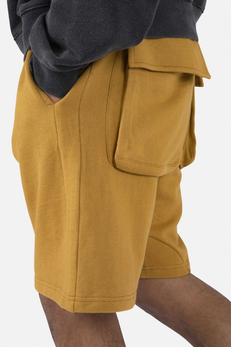 Mnml Flap Pocket Sweatshorts Shorts Mustard | NW27-V9VW