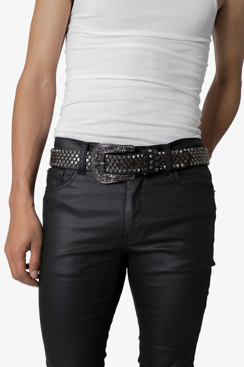 Mnml Flathead Metal Studded Belt Belts Black | IL82-D0GK