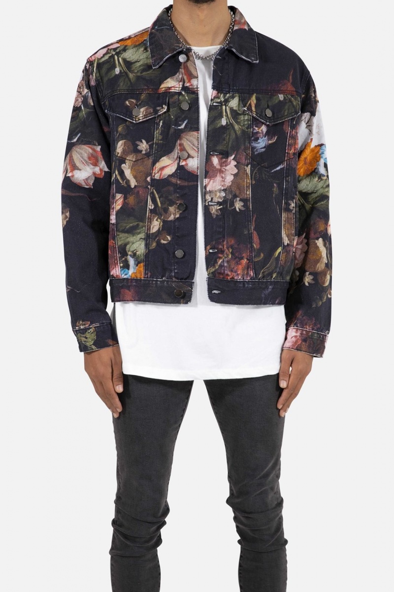 Mnml Floral Trucker Jacket Jackets Multi | GX70-I5YL