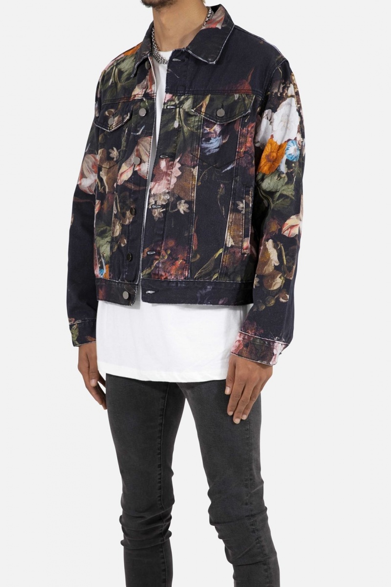 Mnml Floral Trucker Jacket Jackets Multi | GX70-I5YL