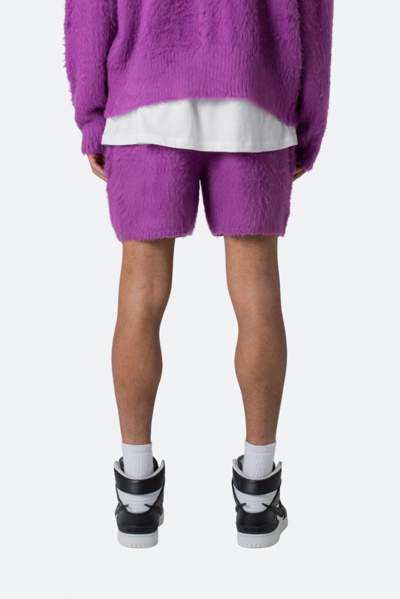 Mnml Fuzzy Sweatshorts Shorts Purple | QL74-R4FC