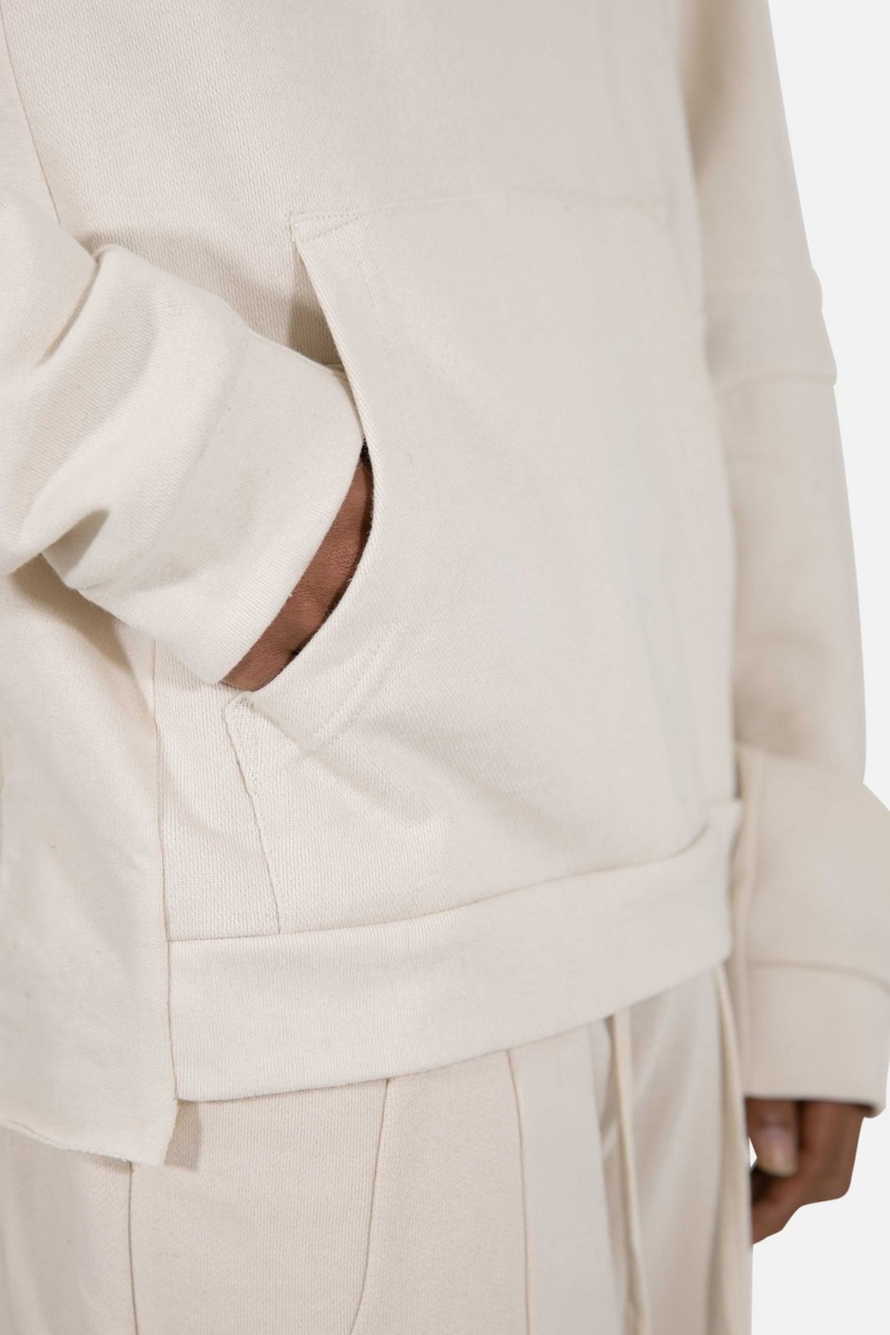 Mnml Geo Paneled Hoodie Sweatshirts Off White | FQ32-J1JA