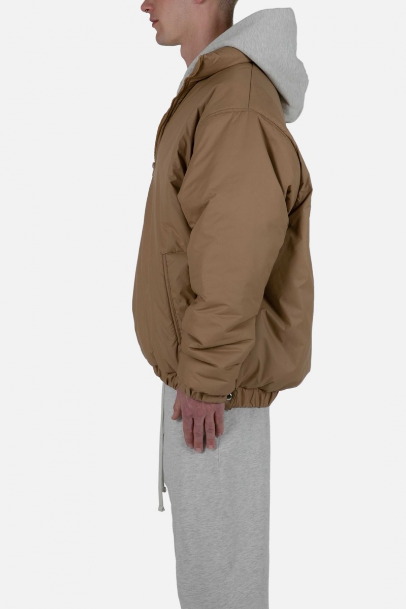 Mnml Half Zip Pullover Puffer Jackets Tan | UX68-J5VU