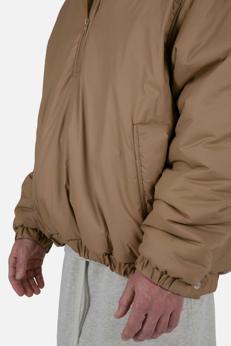 Mnml Half Zip Pullover Puffer Jackets Tan | UX68-J5VU