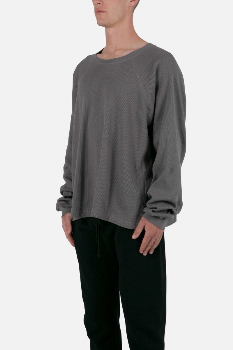 Mnml Heavy Thermal L/S Tee Long Sleeve Tees Grey | QX21-K7QM