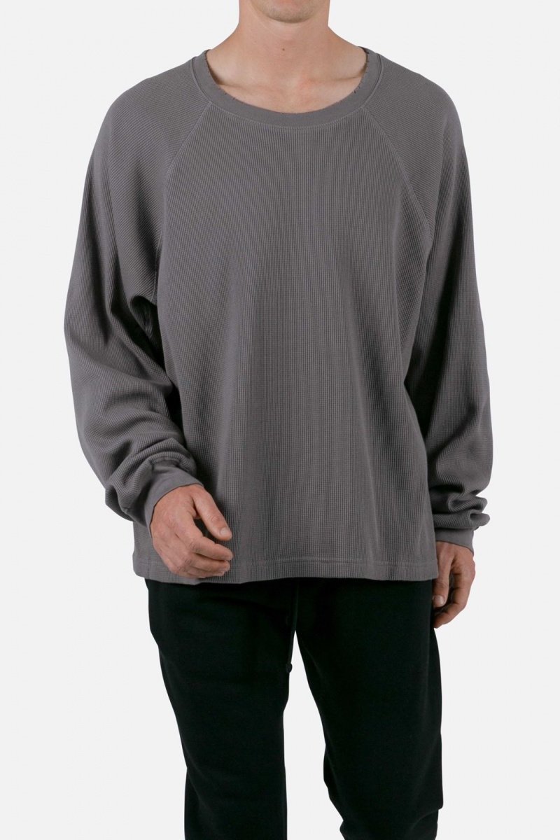 Mnml Heavy Thermal L/S Tee Long Sleeve Tees Grey | QX21-K7QM