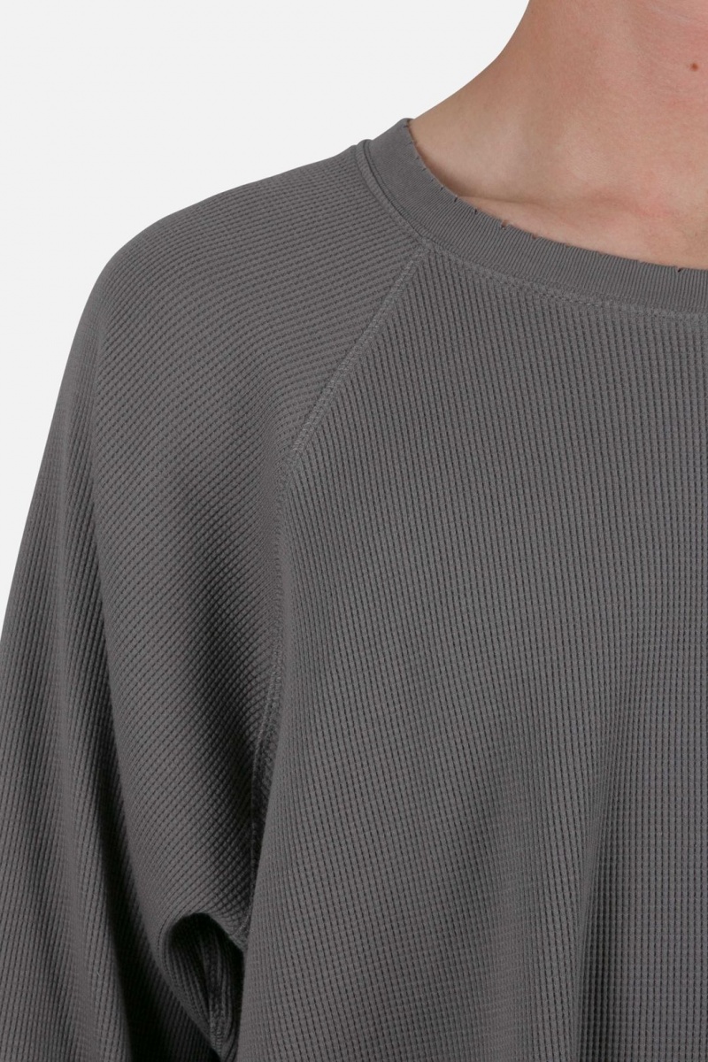 Mnml Heavy Thermal L/S Tee Long Sleeve Tees Grey | QX21-K7QM