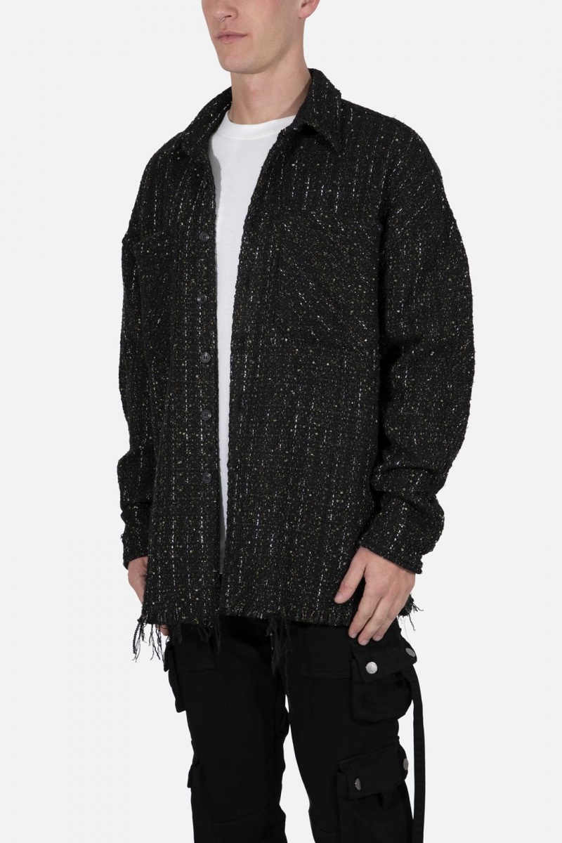 Mnml Heavyweight Woven Flannel Shirts Black | WR92-I0MU