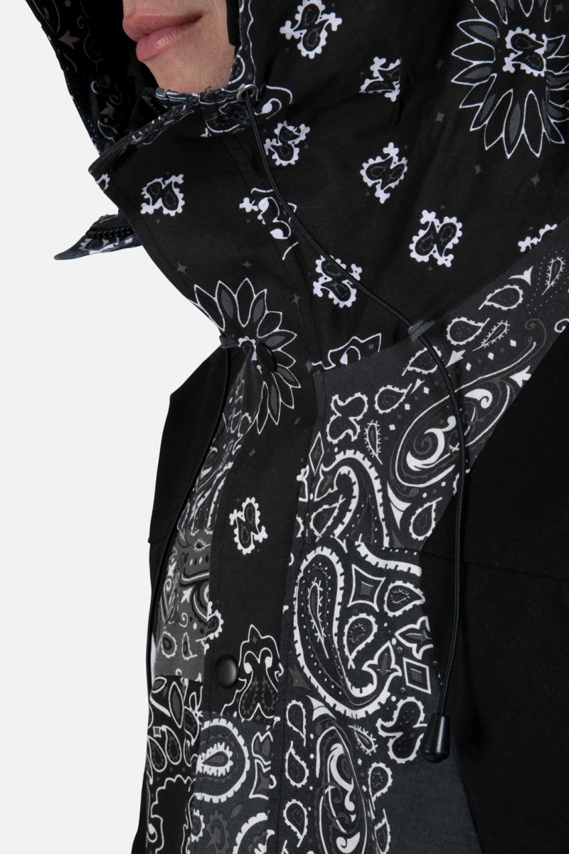 Mnml Hooded Bandana Jacket Jackets Black | IT07-N8RU