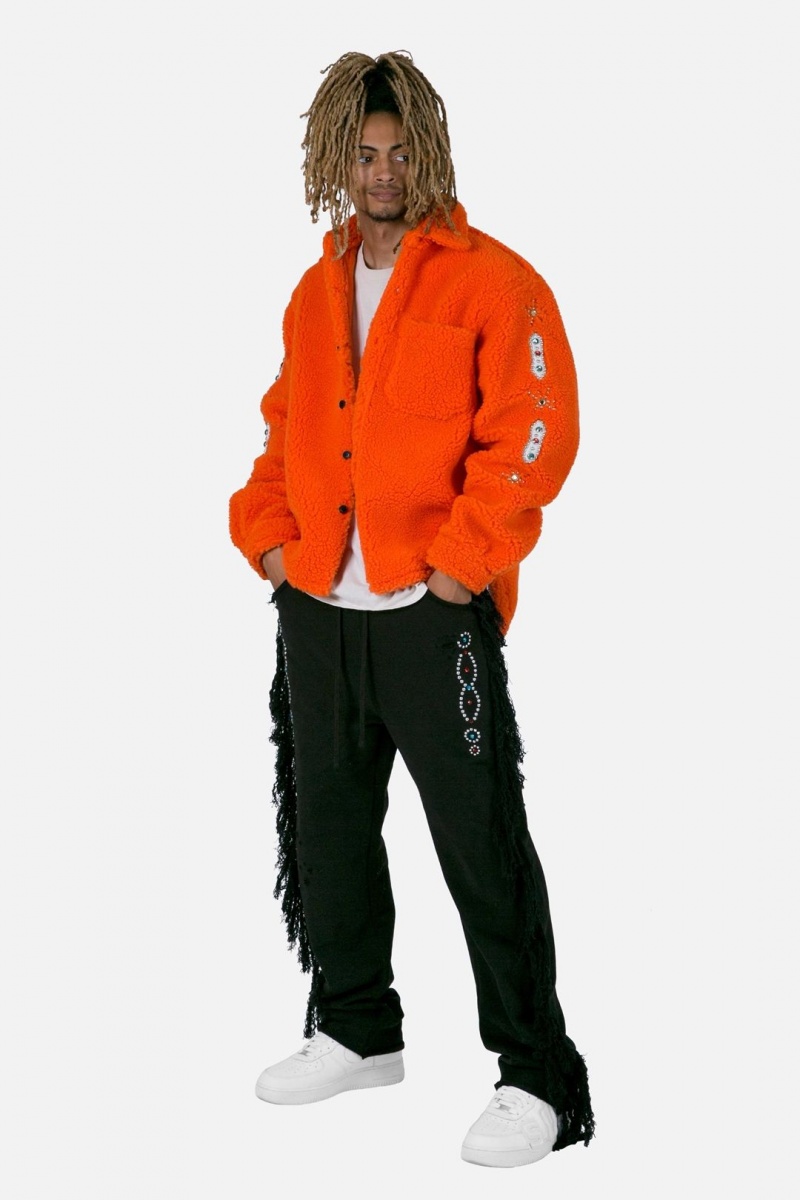 Mnml Jewel Sherpa Jacket Jackets Orange | KA07-K4ZI