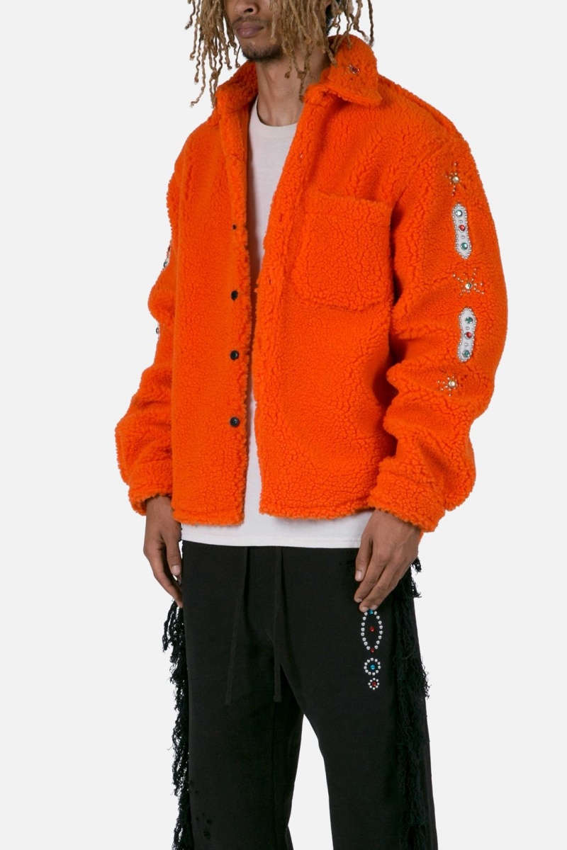 Mnml Jewel Sherpa Jacket Jackets Orange | KA07-K4ZI