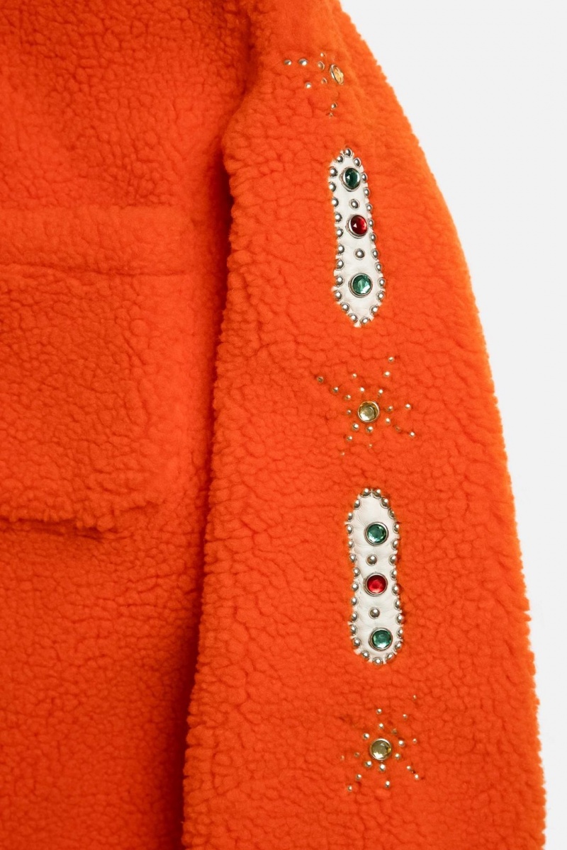 Mnml Jewel Sherpa Jacket Jackets Orange | KA07-K4ZI