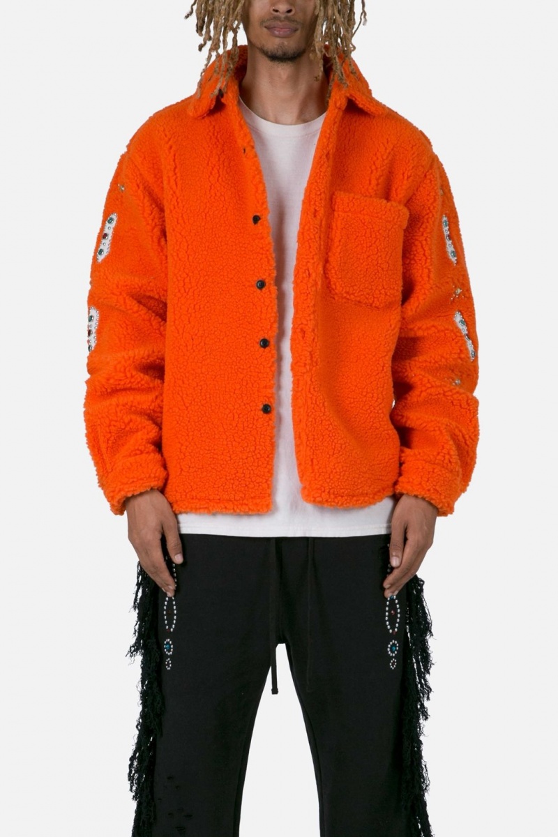 Mnml Jewel Sherpa Jacket Jackets Orange | KA07-K4ZI