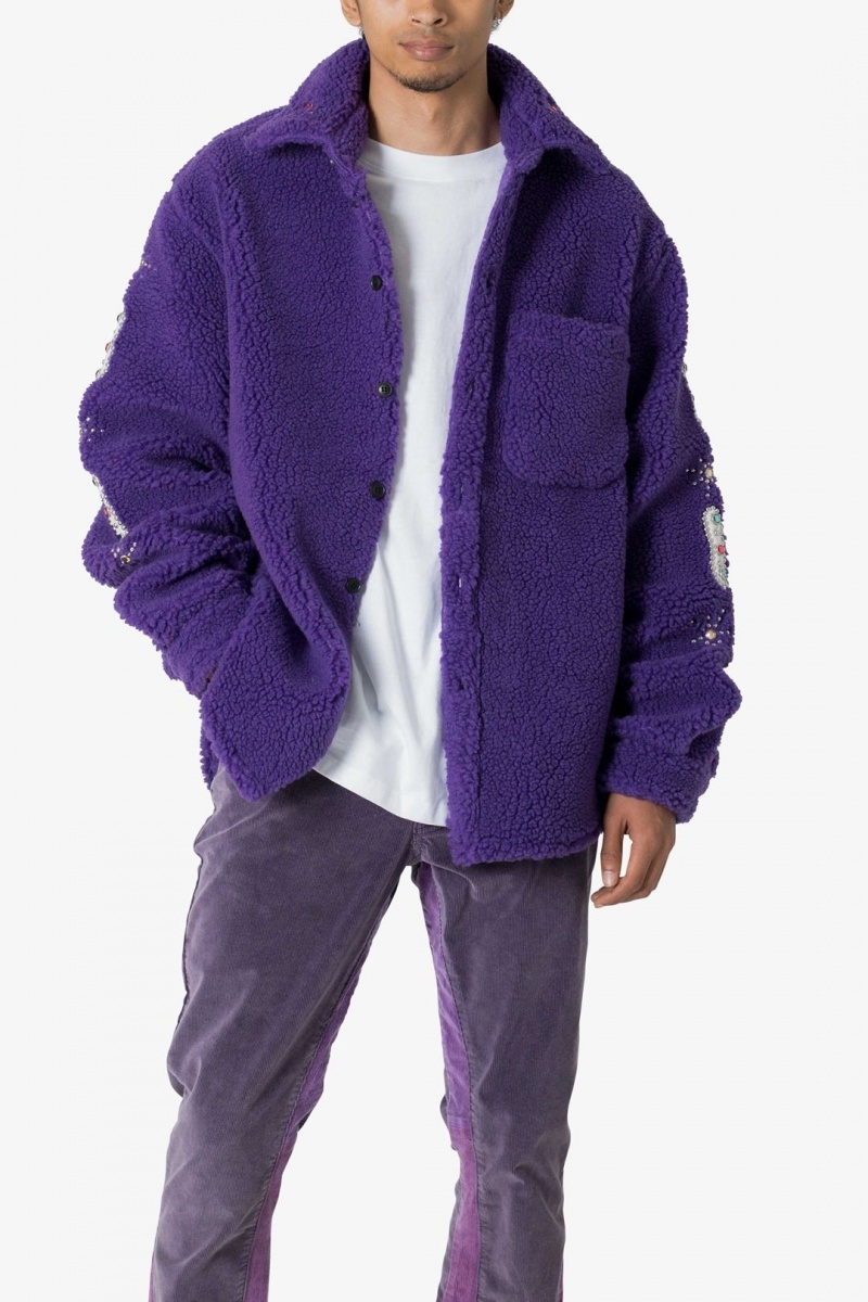 Mnml Jewel Sherpa Jacket Jackets Purple | GM32-V4HX