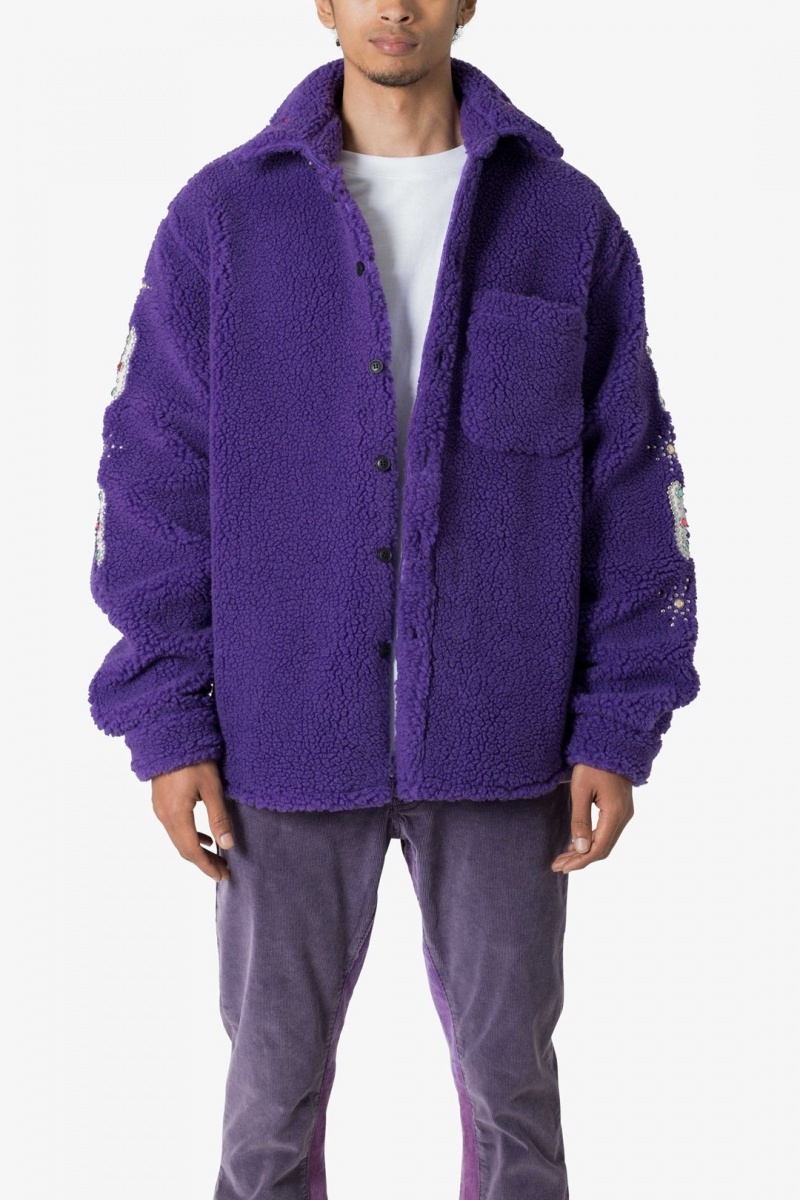 Mnml Jewel Sherpa Jacket Jackets Purple | GM32-V4HX