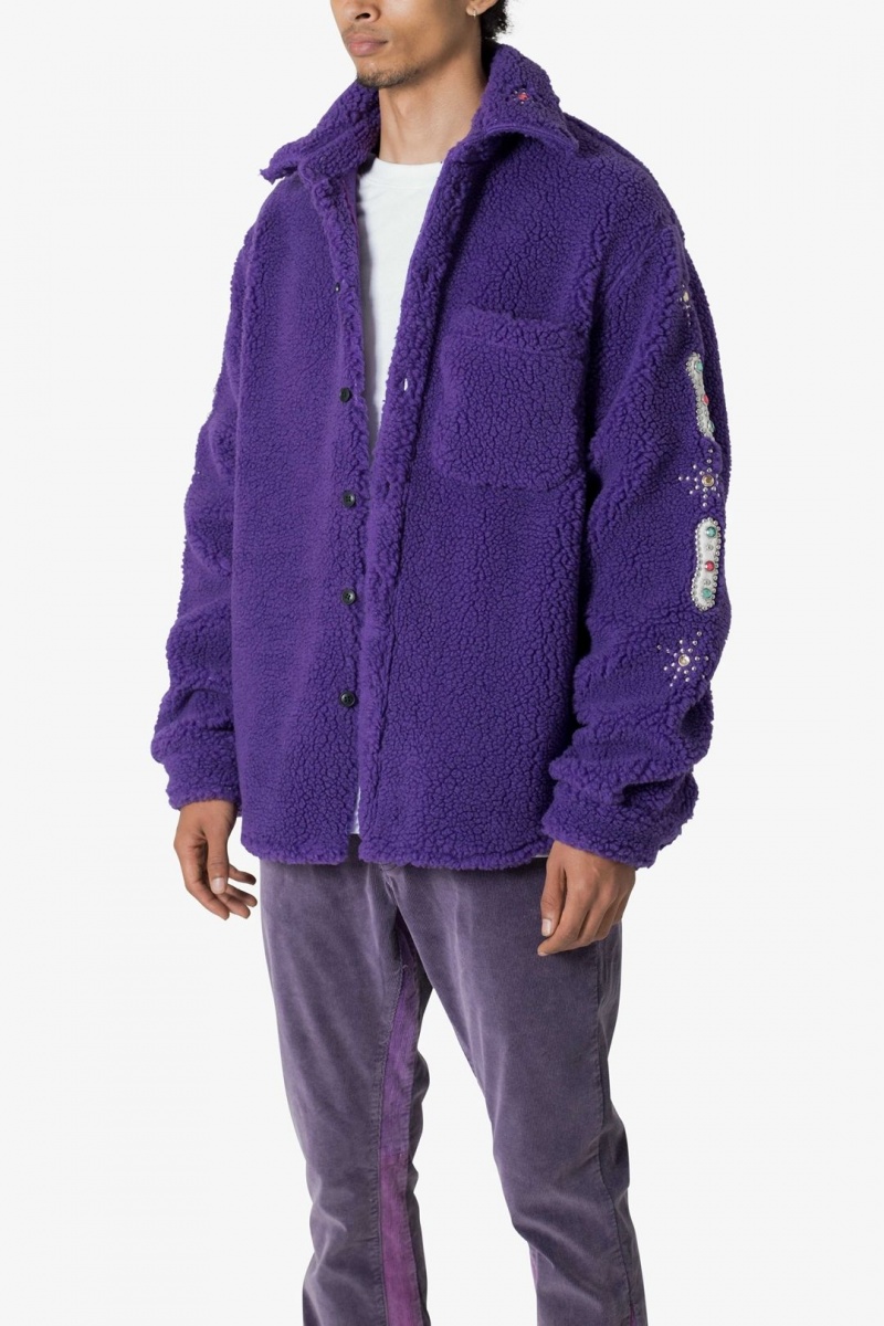 Mnml Jewel Sherpa Jacket Jackets Purple | GM32-V4HX