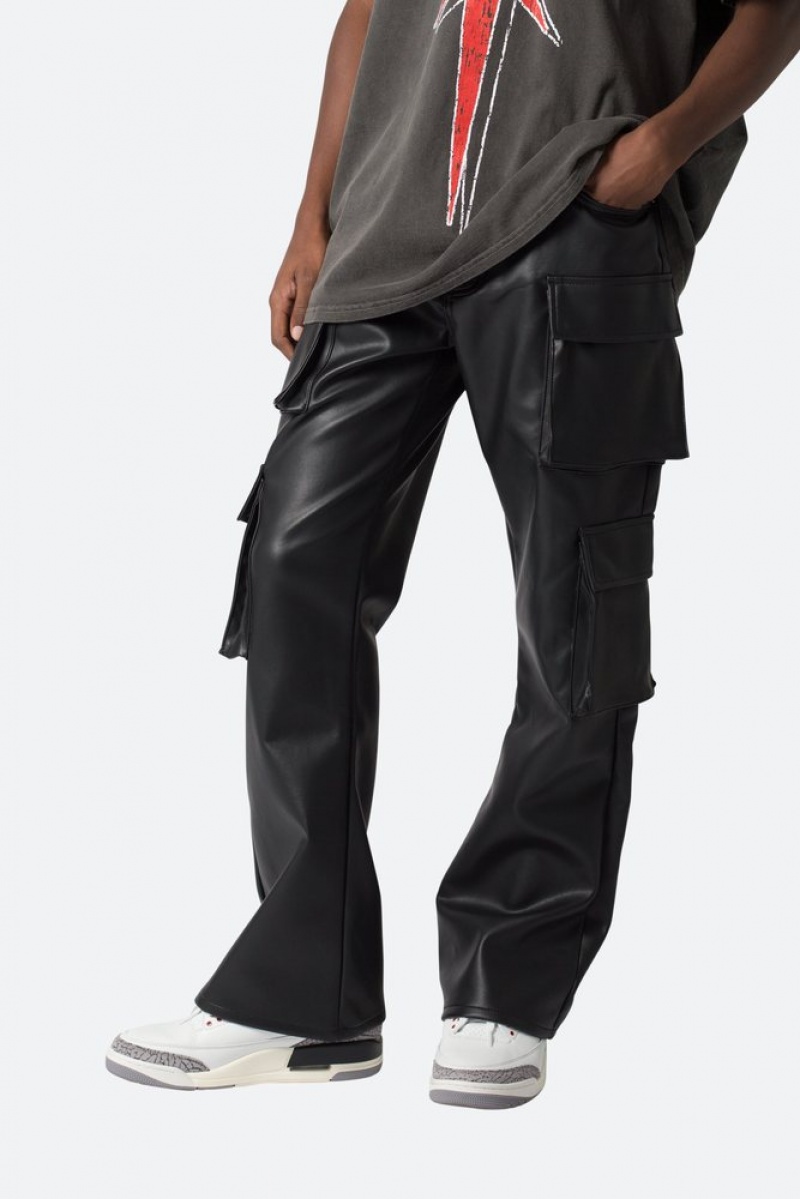 Mnml Leather Double Snap Cargo Pants Cargos Black | DL50-I9FR