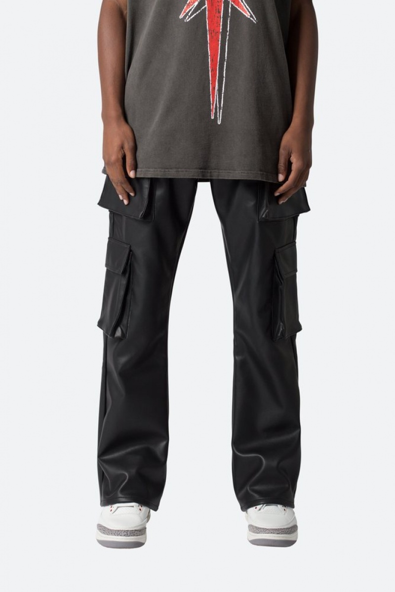 Mnml Leather Double Snap Cargo Pants Cargos Black | DL50-I9FR