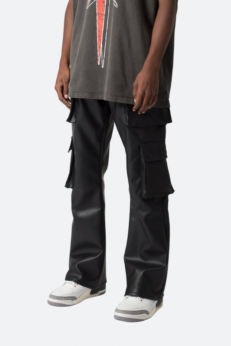 Mnml Leather Double Snap Cargo Pants Cargos Black | DL50-I9FR