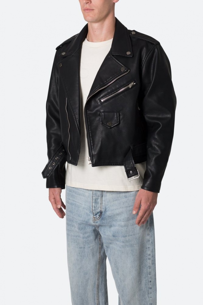 Mnml Leather Moto Jacket Jackets Black | BC51-G0GC