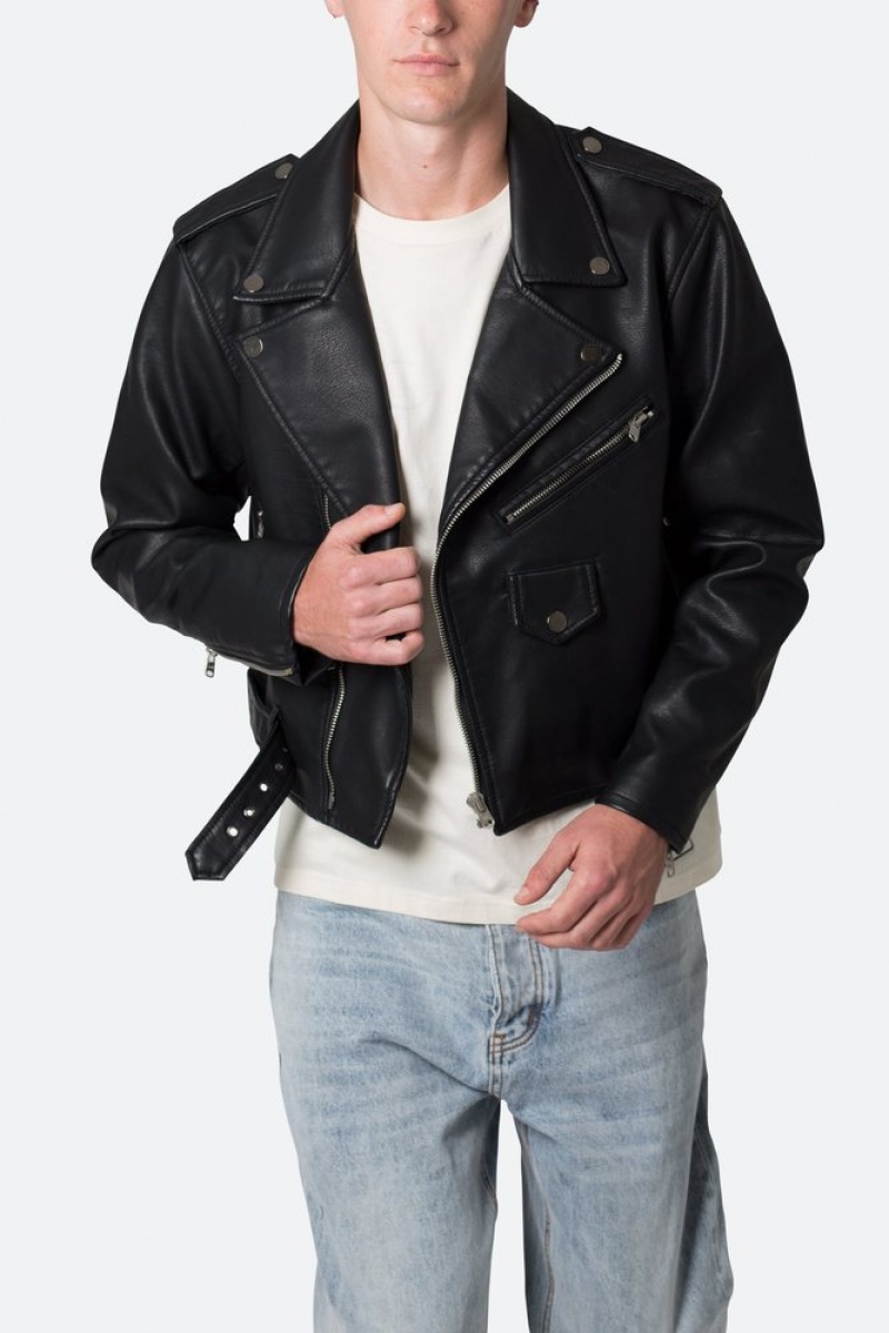 Mnml Leather Moto Jacket Jackets Black | BC51-G0GC