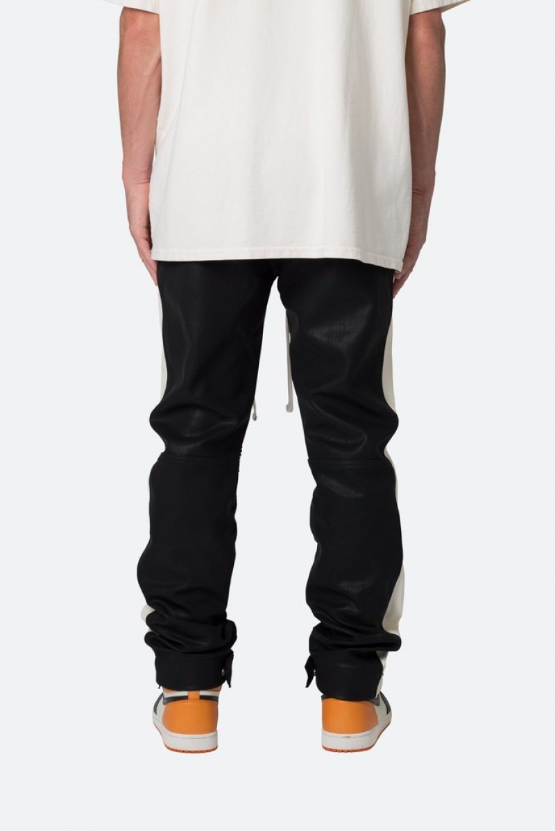 Mnml Leather Moto Pants Pants & Chinos Black/White | IC05-J1GC