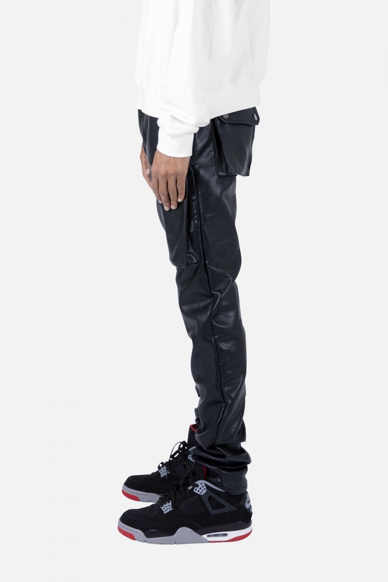 Mnml Leather Snap Cargo Pants Cargos Black | NS81-U1DX