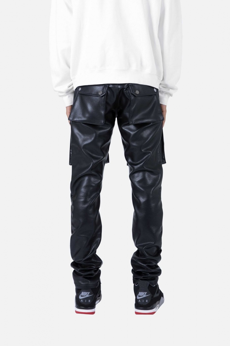 Mnml Leather Snap Cargo Pants Cargos Black | NS81-U1DX