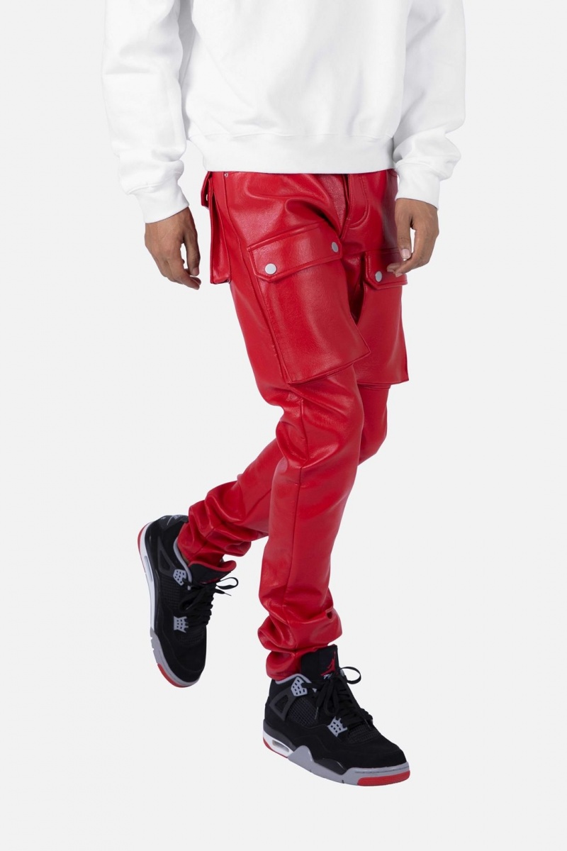 Mnml Leather Snap Cargo Pants Cargos Red | WU86-M0EE