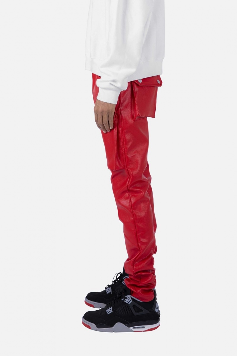 Mnml Leather Snap Cargo Pants Cargos Red | WU86-M0EE