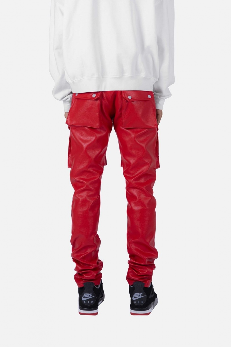 Mnml Leather Snap Cargo Pants Cargos Red | WU86-M0EE