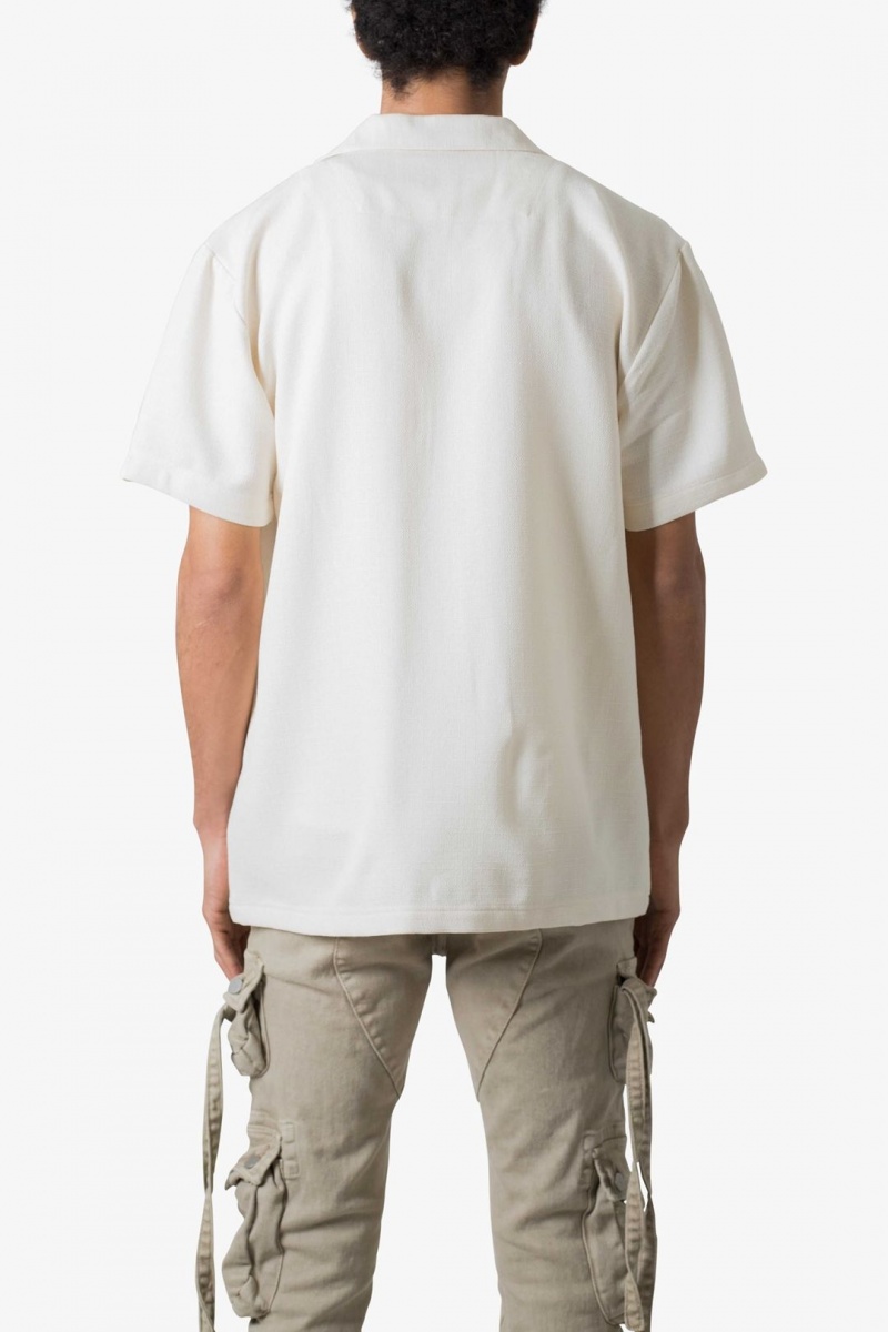 Mnml Linen Blend S/S Shirt Shirts Off White | LS66-Z1IX