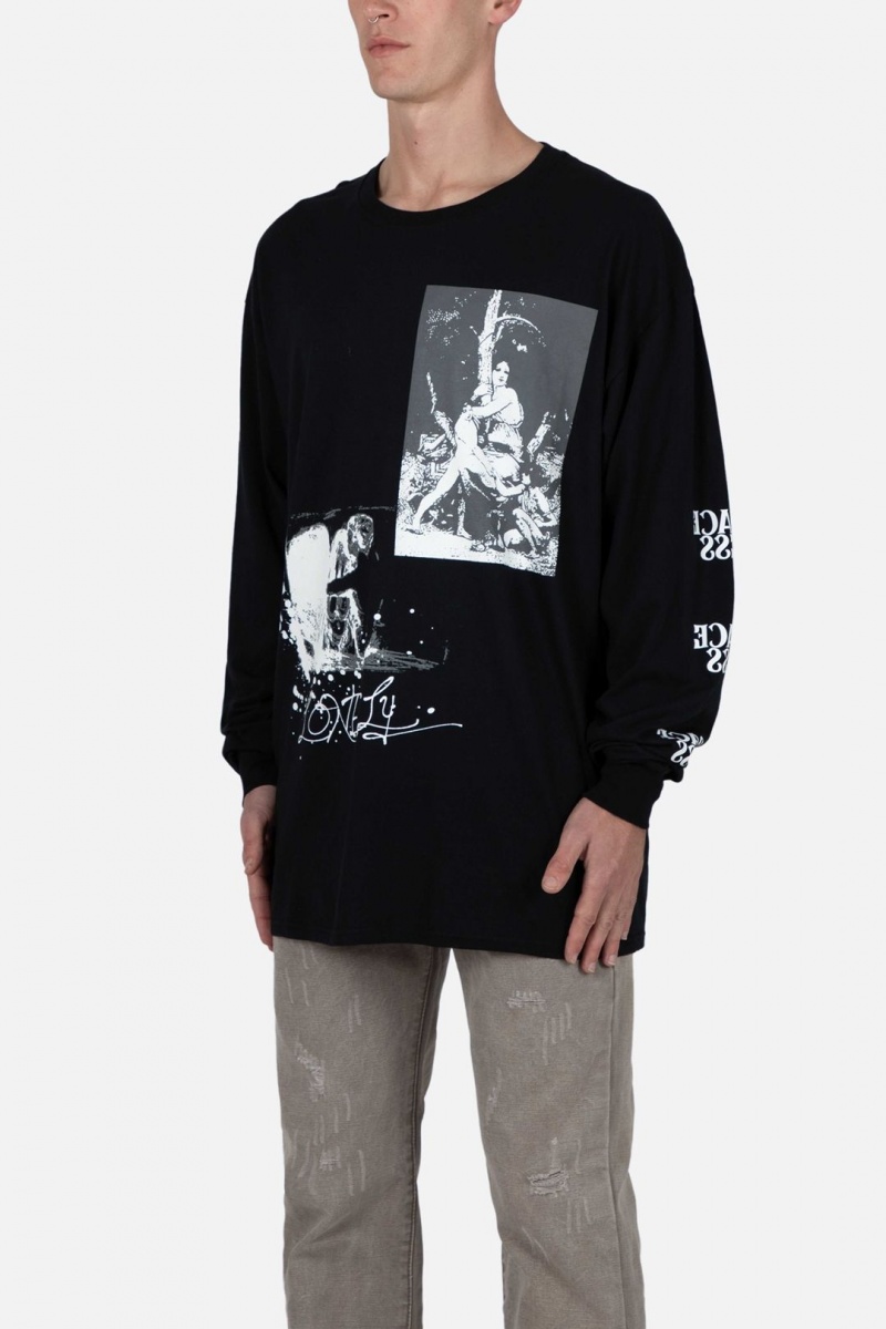 Mnml Lonely L/S Tee Tanks Black | TN01-M9OH