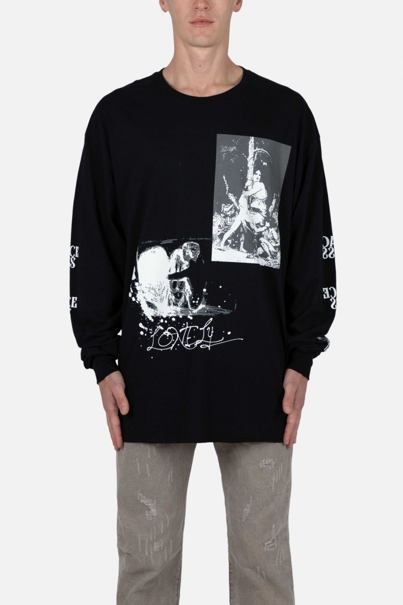 Mnml Lonely L/S Tee Tanks Black | TN01-M9OH