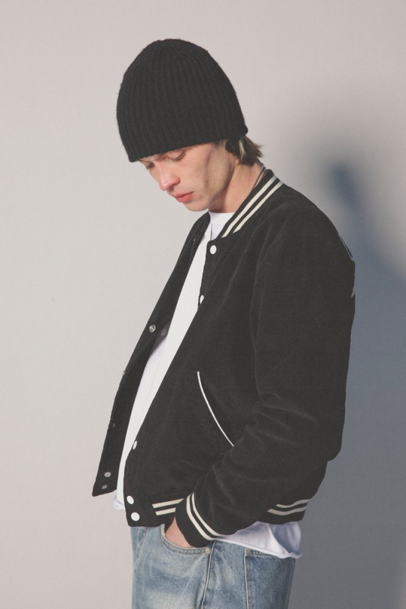 Mnml Love Thy Neighbour Varsity Jacket Jackets Black | AW04-X4XZ