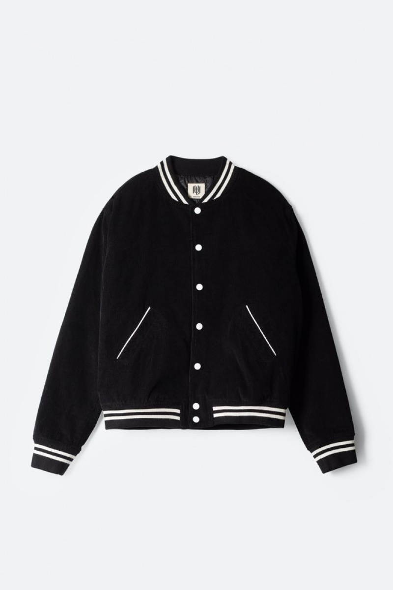 Mnml Love Thy Neighbour Varsity Jacket Jackets Black | AW04-X4XZ