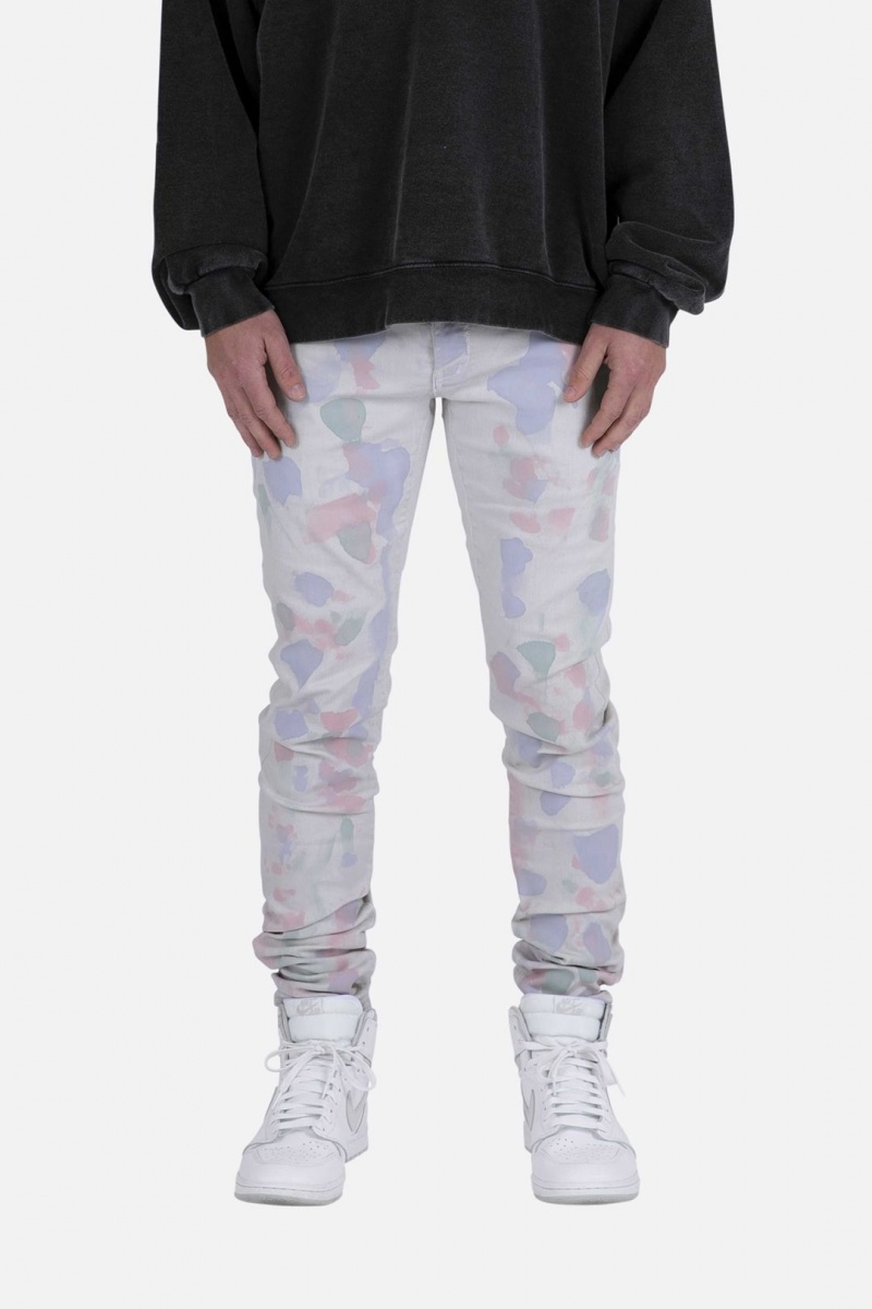 Mnml M363 Painted Slim Denim Jeans Off White | UB72-I3YR