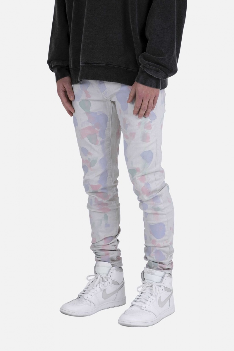 Mnml M363 Painted Slim Denim Jeans Off White | UB72-I3YR