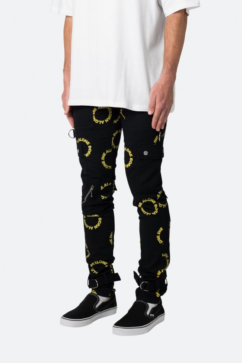 Mnml M564 Punk Cargo Pants Cargos Black/Yellow | RX89-P7FM