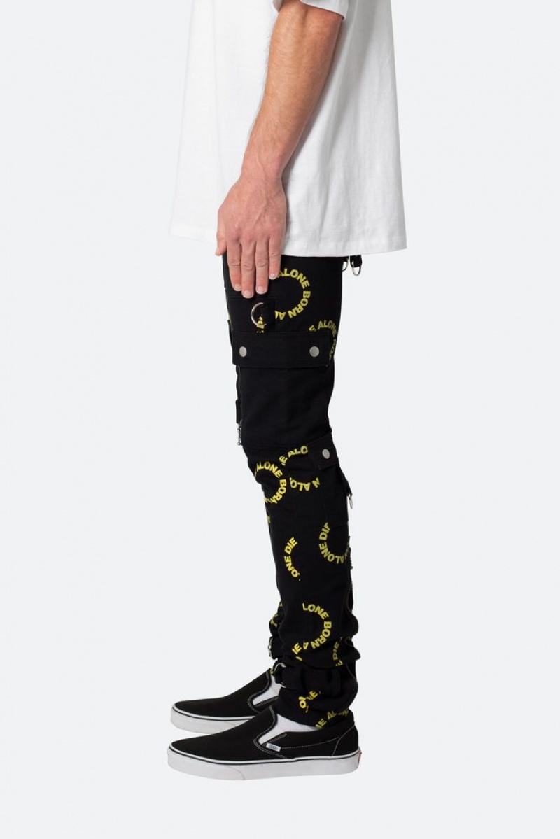 Mnml M564 Punk Cargo Pants Cargos Black/Yellow | RX89-P7FM