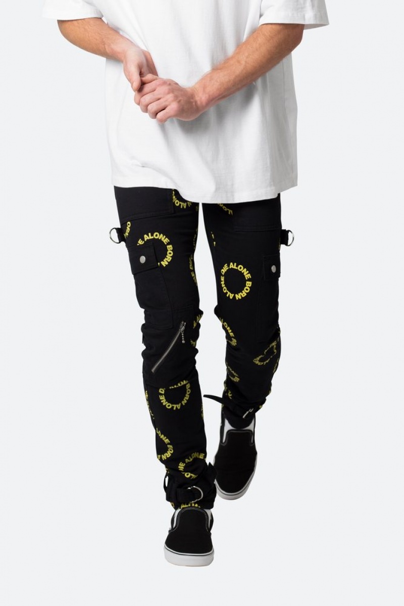 Mnml M564 Punk Cargo Pants Cargos Black/Yellow | RX89-P7FM