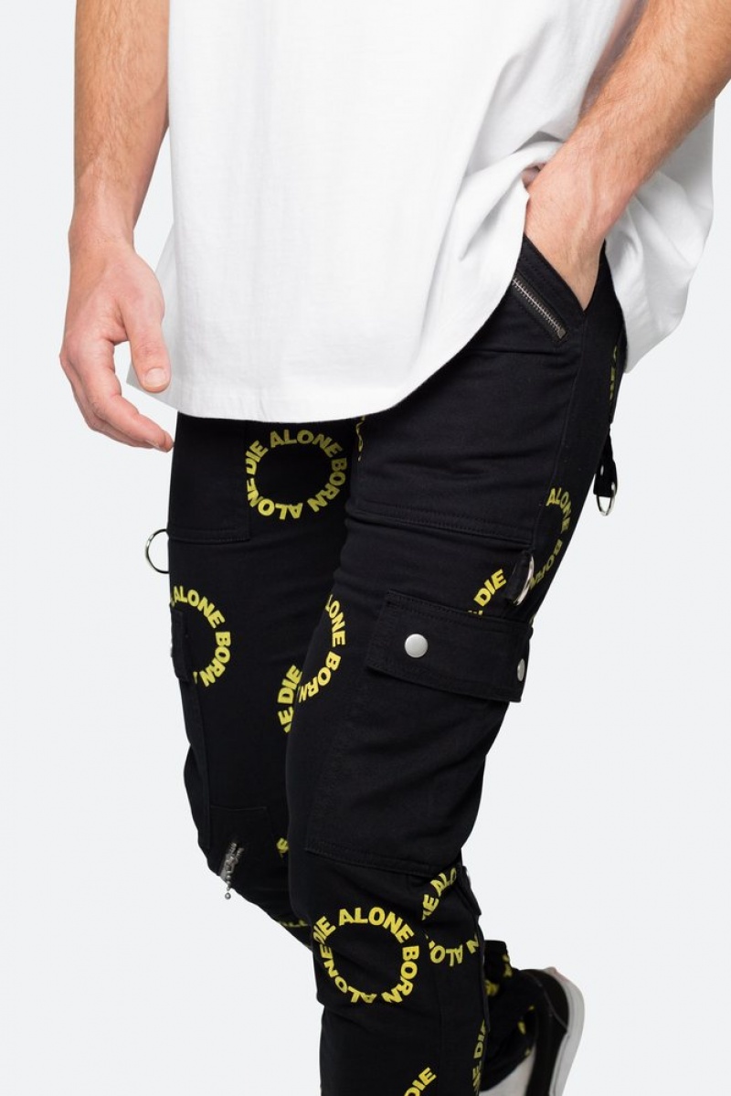 Mnml M564 Punk Cargo Pants Cargos Black/Yellow | RX89-P7FM