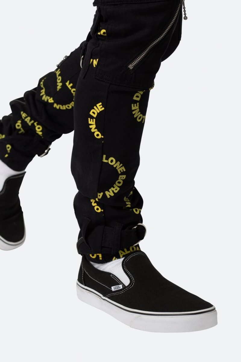 Mnml M564 Punk Cargo Pants Cargos Black/Yellow | RX89-P7FM